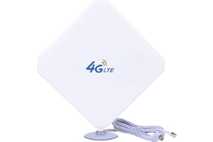 AIGOLINK Antenne SMA, 4G LTE Antenne Dual Mimo Antenna Directionnelle 696-2700 MHz |Gain Élevé Jusqu'à 35dBi | 2m Antenne Câble | Connecteur Mâles SMA| Compatible pour Box 4g Alcatel hh40v MR600 Huawei B525