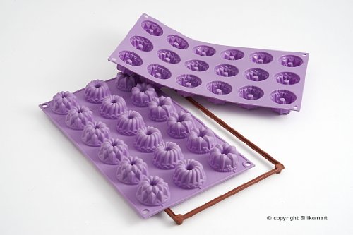 Silikomart 194660 18-er Silikon-Backform Petit Four Gugelhupf Fantasy Ø 40 x 22 mm, violett - 4