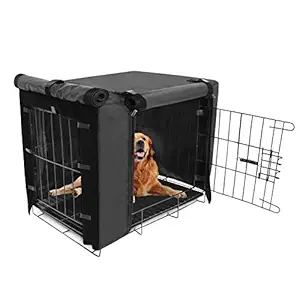 Durable Dog Crate Cover Double Door for Large pet Cover Kennel Covers Universal Fit for 36 inches Wire Dog Crate (36 Inch (36