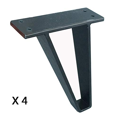Preisvergleich Produktbild Möbelbeine 4 Packungen Schwarze Sofabeine Hardware-MöBelzubehöR SchrankfüßE Metall-Tv-Schrank Beistelltisch 18,5 cm Hoch