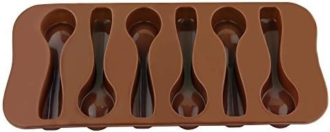 Home Kitchen Dining Bakeware Jelly-Roll Pans Candy Making Mold QILOVE DIY Mini Chocolate Lovely 6 Cavities Spoon Silicone Mold