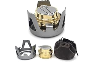 PENUSPT Mini Alcohol Stove for Backpacking, Alcohol Camping Stove Ultralight Portable Mini Alcohol Burner Aluminum Mini Copper Spirit Stove for Outdoor Camping Hiking Picnic