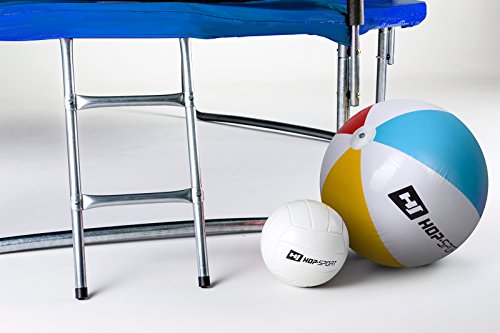 Hop-Sport Gartentrampolin 244, 305, 366, 430, 490 cm Komplettset inkl. Innennetz Leiter Wetterplane Bodenhaken Blau - 5