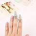 NUOLUX 5pcs Nail Decoration Finger Ring with Rhinestone Decorated - Silver