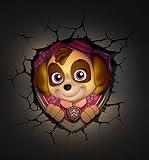Paw Patrol Skye Wandlampe 3D Light FX Kinderlampe – Nachtlicht für kinder mit automatische Abschaltung und Wandaufkleber - 2