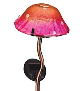 Creekwood – Regal-Geschenke – Mini Solar Pilz Gartenstecker (orange