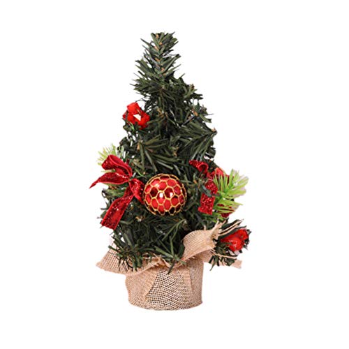 BESTOYARD Mini Arbres de Noël Nouvel an Chambre décoration de Bureau Lin Arbre Maison Ornements de fête (Rouge)