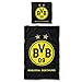 Produktbild BVB Borussia Dortmund Logo Bettwäsche 135x200 + 80x80 (schwarz/gelb)
