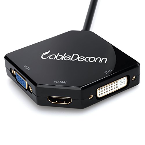 CableDeconn Big Displayport Dp to Hdmi/dvi/vga Male to Female 3-in-1 Adapter Konverter Kable - 8
