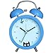 Produktbild einfach zu setzen lesen kein Ticking Kinder Cartoon Katze Runde stumm Nachtlicht Wecker -801-XM blau