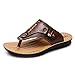 Produktbild Flip-Flops für Herren, Sommer-Sandalen aus Metall rutschfestes Leder für Fitness und Entspannung am Strand,b,44