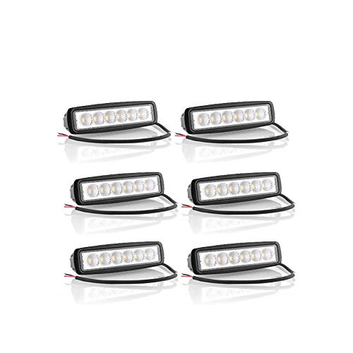 6 x 18 W LED Faro de trabajo para blanco 12 V 24 V punto Inyección Foco Reflector Work Light Faro Luz de trabajo Offroad SUV UTV ATV Trabajo Lámpara Tractor Excavadora Spot Beam
