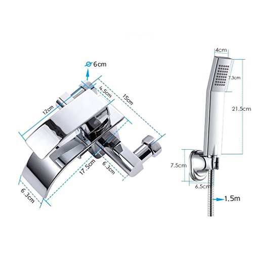 amzdeal® Armatur Wasserhahn Mischbatterie Wasserfall Badewanne Wasserhahn Chrom (A) - 3