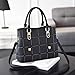 Produktbild Izesell Weibliche Frühlings- und Sommer-Pu-Frauenknopfdekoration-Handtaschen-Plaidtasche, Black