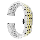 Armband Damen Edelstahl-Uhrenarmband 16mm Faltschliesse Band Ersatz-Armband Armband Spange Uhr