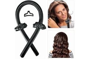 WDJLNZB Zestaw do kręcenia włosów bez ciepła, gąbka o wysokiej sprężystości, bezcieplna lokówka, zestaw do stylizacji włosów, bez fali cieplnej, narzędzia do stylizacji długich średnich włosów, stylizacja długich włosów (czarny)