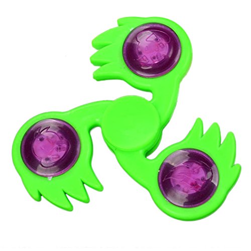 Sansee LED Glowing Hand Spinner Stainless Steel EDC Fidget Spinner Focus Toy Anti Stress Kids / Adults (Green)