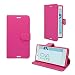Produktbild Sony Xperia X Compact Pink Schlicht PU Lederetui Klapphülle Abdeckung Gadget Boxx