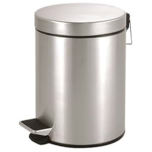 Ribelli Treteimer 5 l silberner Mülleimer ALS Abfalleimer Kosmetikeimer
