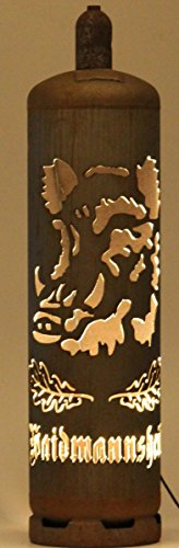 Preisvergleich Produktbild Feuertonne "Schwarzwild" - Gasflasche ca. 128cm- RARITÄT, Feuerstelle, Jagd, Jäger, Garten