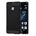 Produktbild Cadorabo Hülle für Huawei P9 - Hülle in Brushed SCHWARZ – Handyhülle aus TPU Silikon in Edelstahl-Karbonfaser Optik - Silikonhülle Schutzhülle Ultra Slim Soft Back Cover Case Bumper