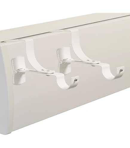 Pack 2 Supports Tringle Rideaux Sans Perçage - Fixation Coffre Volet Roulant 14-24cm Blanc