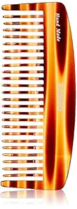 Amazon Brand - Solimo Handmade Turtle Shell Brown Wide-Tooth U-Shaped Comb, 15 cm x 6 cm
