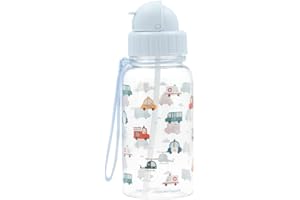Tutete Gourde Enfant avec Paille Douce Rétractable | Bouteille d'Eau Tritan 500ml Sans BPA, Lavable au Lave-Vaisselle, Poignée de Transport et Bouchon Anti-Fuite Facile à Ouvrir | City Cars