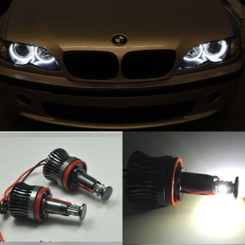 2x 20W H8 CREE LED Angel Eye 360-Degree Halo Bulb Light Lamp 7000K