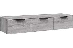vidaXL Armario de Pared Mueble Aparador Salón Sala Tocador Estante Consola Dormitorio Auxiliar Almacenamiento Madera Contrachapada Gris Sonoma