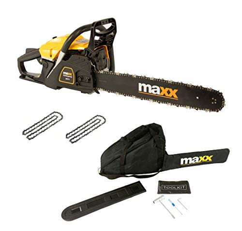 Maxx Tronçonneuse Thermique 62 cm3, 3.5 CV, Guide 50 cm, 2 chaînes