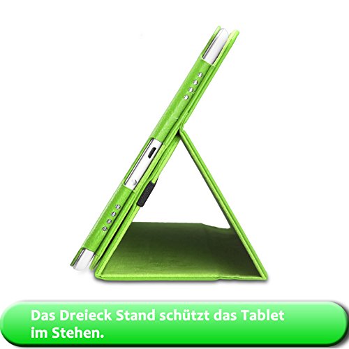 Infiland Samsung Galaxy Tab A 9.7 Hülle Case -Slim Fit Folio PU-lederne dünne Kunstleder Schutzhülle Cover Tasche für Samsung Galaxy Tab A 9.7 T550N/ T555N 24,6 cm (9,7 Zoll) WiFi/LTE Tablet-PC (mit Auto Schlaf / Wach Funktion)(Grün) - 7