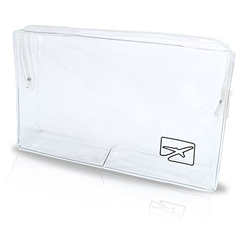 Preisvergleich Produktbild Überarbeitetes Modell: Transparenter Kulturbeutel / 1 Liter / Kosmetiktasche / Sicherheitstoilettentasche transparent für Flüssigkeiten im Handgepäck im Flugzeug