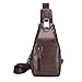Produktbild BAO Herren Sling Bag Echtleder Brust Schulter Rucksack Anti-Diebstahl-Cross-Body-Pack zum Reisen Wandern Arbeiten Schule Geschäft Mehrzweck Halloween Weihnachten Geschenk