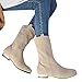 Produktbild TianWlio Stiefel Frauen Herbst Winter Schuhe Stiefeletten Boots Mittlere Röhre Baumwollstiefel Flach mit Schuhen Wild Warm Boots Boots Beige 40