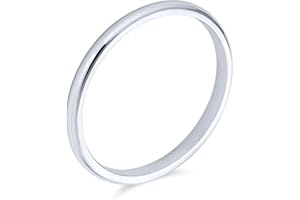 BLING JEWELRY Personalized Unisex Couples .925 Sterling Silver Wedding Band Ring for Men and Women Simple Polished Minimalist Dome Design 2,3,4 MM Customizable