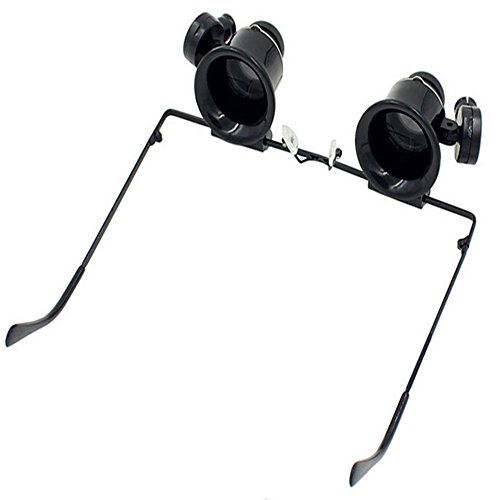 OFT 20X Repair Magnifier Armbanduhr Reparatur Lupe Eye Glasses Jeweler Watch Lupe Lupenbrille Brillenlupe Vergrößerungsglas mit LED Hell (schwarz) - 5