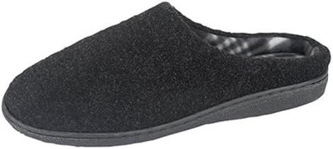 New Mens Gents Mule Slippers Hard Weaing Sole BLACK Size 7 - 12 (10)