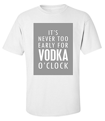 It's never too early for vodka o'clock slogan drôle parodie t-shirt homme blanc (L) gratuit It's never too early for vodka o'clock slogan drôle parodie t-shirt homme blanc (L) gratuit