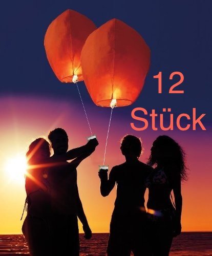 12 Stück LUMINARIA Himmelslaternen rot - KEINE GENEHMIGUNG NOTWENDIG - Skylaterne