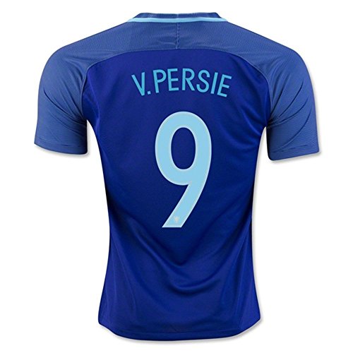 2016 UEFA Euro Cup Niederlande National 9 Robin Van Persie Home Football Soccer Jersey in Orange Medium Blau – blau