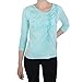 Liberty Island Womens Sequin 3/4 Sleeve Top - Aqua - M