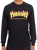 sudaderas thrasher niño Thrasher Flame Raglan black Camiseta de m