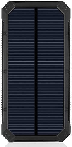 Solar Charger, Solar Power Bank 20000mAh Solar Panel External Battery with 6LED Flashlight Backup Battery Pack Dual USB Portable Phone Charger for iPhone HTC Samsung Camera Tablet