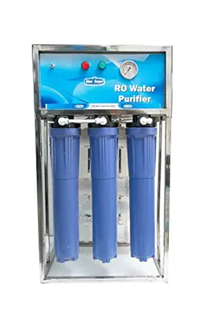 Blue Angel 100 LPH Commercial RO Water Purifier System/Plant 100 Liter Per hour Stainless Steel Fully Automatic with auto shut off sensor, TDS adjuster and Cover