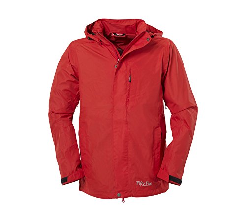 Herren Regen-Jacke | Freizeit-Jacken von Fifty Five - Winring red M - Packaway absolut winddicht und wasserdicht mit FIVE-TEX Membrane fr Outdoor-Bekleidung