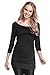 Happy Mama. Women's Maternity Stretch Jersey Top Shirt Mini Dress XS-3XL. 973p (Black, 12)