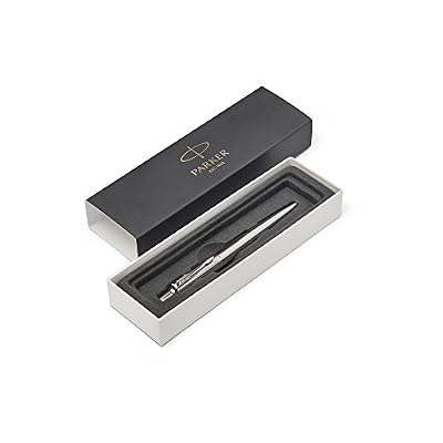 Parker Stylo-bille Jotter Premium acier inoxydable à motif diagonal et attributs chromés