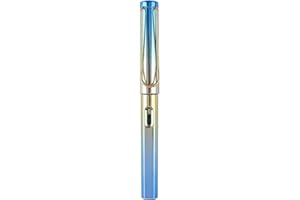 goodluxx Stylo plume de couleur métallique avec corps rempli de piston et fenêtre à encre visible de 0,5 mm Pointe iridium pour enfant Stylo plume pratique de la calligraphie 5#