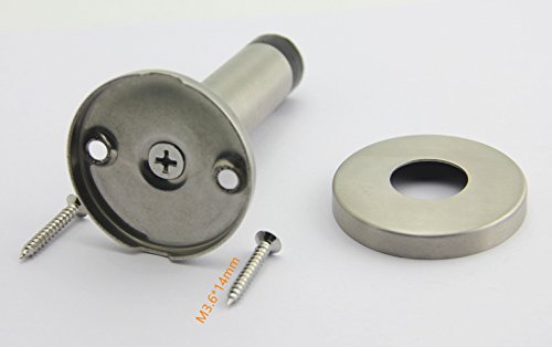 SFTlite Türstopper flach ca. 9x5cm Edelstahl- Türpuffer Edelstahl-Design Tür Stopper Halter Puffer T – Gebürstet Silber - 5